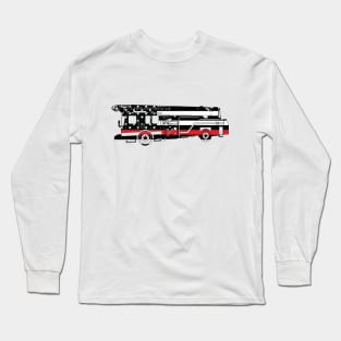 Fire Fighter Flag, Fire Fighter Truck, Fire Truck Long Sleeve T-Shirt